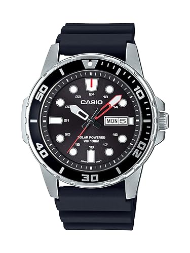 Casio Men's Stainless Steel Quartz Resin Strap, Black, 22 Casual Watch (Model: MTP-S110-1AVCF)